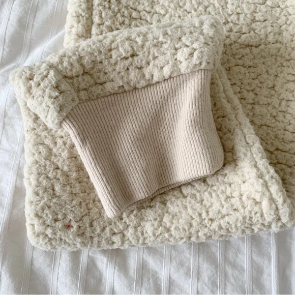 Aerie Cream Sherpa Women’s Jogger Pants XS Cozy Neutral Aesthetic - Picture 4 of 14